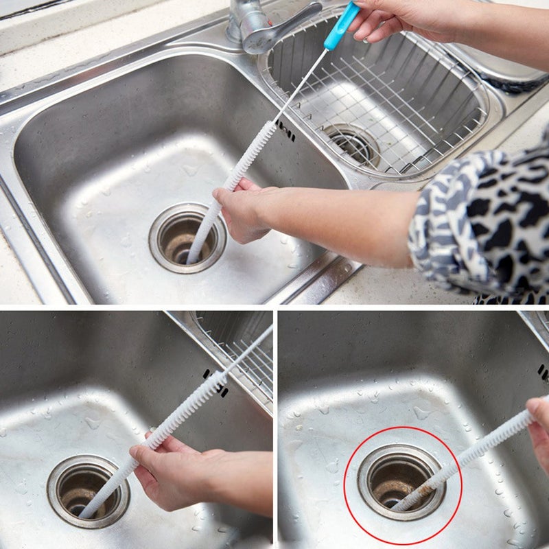 wcly Jumper Joo Drain Snake Brush,Drain Brush for a Sink Drain, 28 inch (71cm), Sink Drain Brush Drain Clog Cleaning Brush,2pcs - Image 2